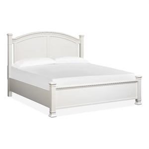 Bowery Hill Queen Panel Bed in Whisper White and Cerused Nutmeg