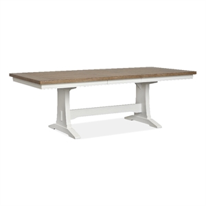 Bowery Hill Extendable Trestle Dining Table 72&quot-92&quot in Whisper White
