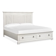 Bowery Hill Queen Upholstered Panel Storage Bed in Whisper White
