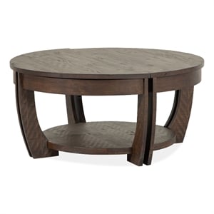 Bowery Hill Lift Top Storage Cocktail Table with Casters in Nutmeg