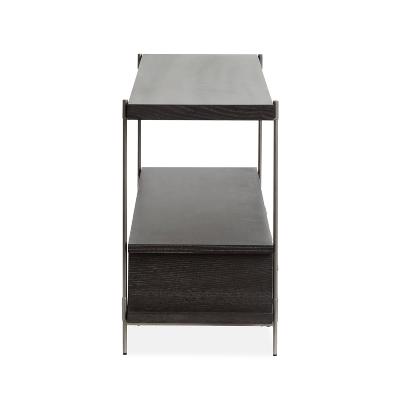 Bowery Hill Rectangular Sofa Table with 3 Drawers in Dark Briarsmoke