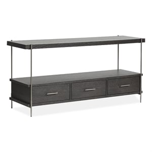 Bowery Hill Rectangular Sofa Table with 3 Drawers in Dark Briarsmoke