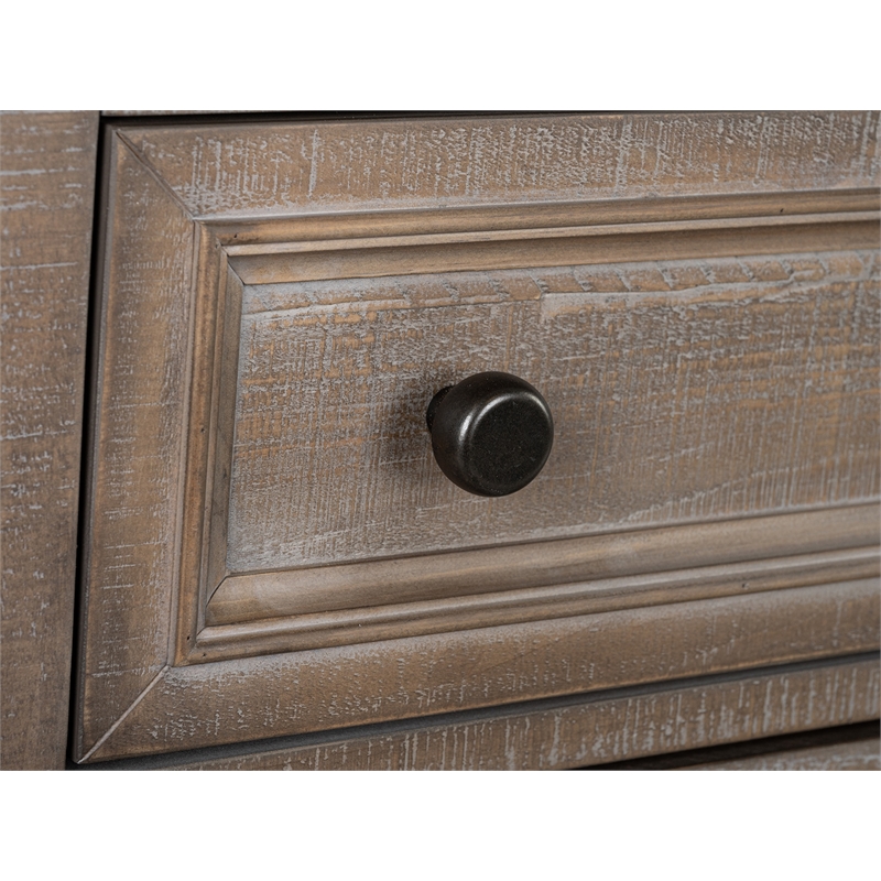 Bowery Hill Server with Wine Storage and Drawers in Dovetail Grey