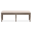 Bowery Hill Bench with Upholstered Seat and Storage in Dovetail Grey