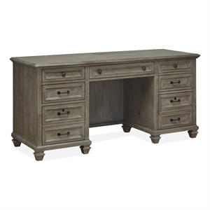 Bowery Hill Credenza with 5 Drawers and File Storage in Dovetail Grey