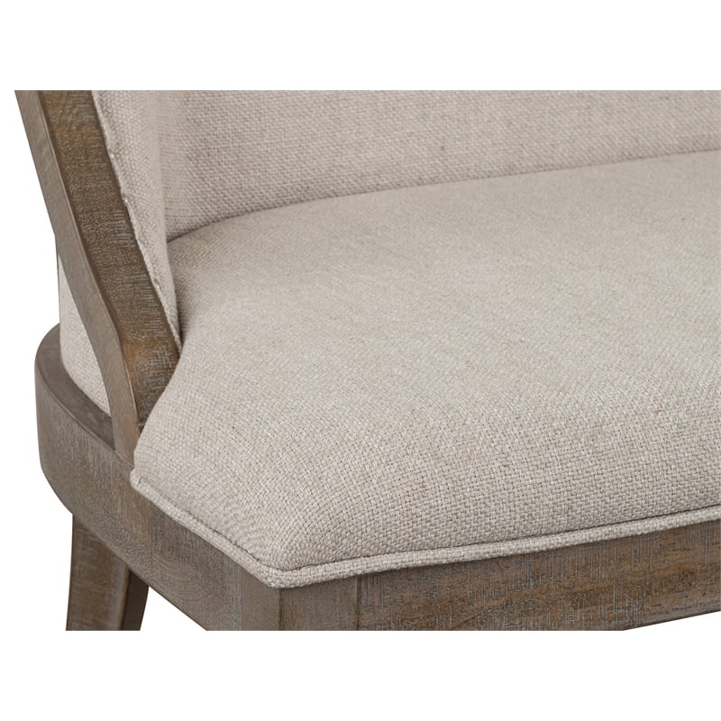 Bowery Hill Upholstered Bench with Nailhead Trim in Dovetail Grey