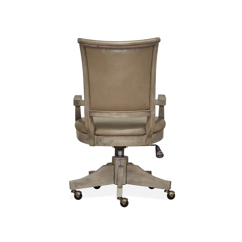 Bowery Hill Fully Upholstered Swivel Chair in Dovetail Grey with Casters