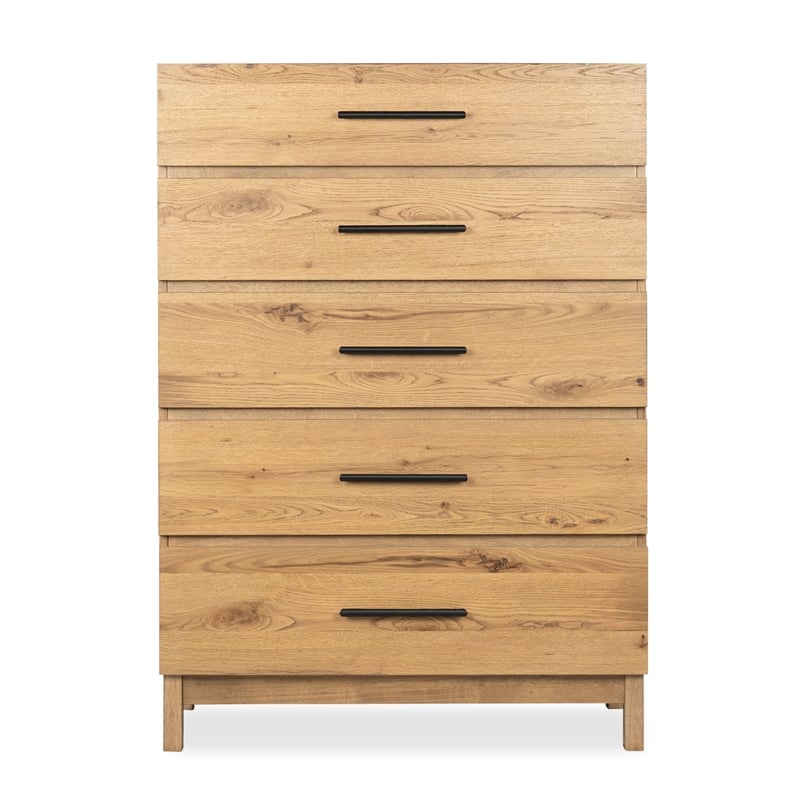 Bowery Hill Contemporary 5-Drawer Bedroom Chest in Rustic Caramel