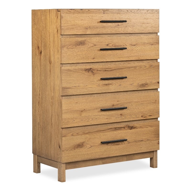 Bowery Hill Contemporary 5-Drawer Bedroom Chest in Rustic Caramel