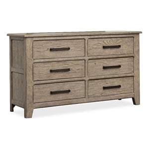 Bowery Hill Contemporary 6-Drawer Bedroom Dresser in Smokey Taupe