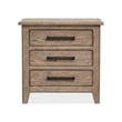 Bowery Hill 3-Drawer Nightstand in Smokey Taupe With Felt Lining