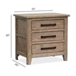 Bowery Hill 3-Drawer Nightstand in Smokey Taupe With Felt Lining