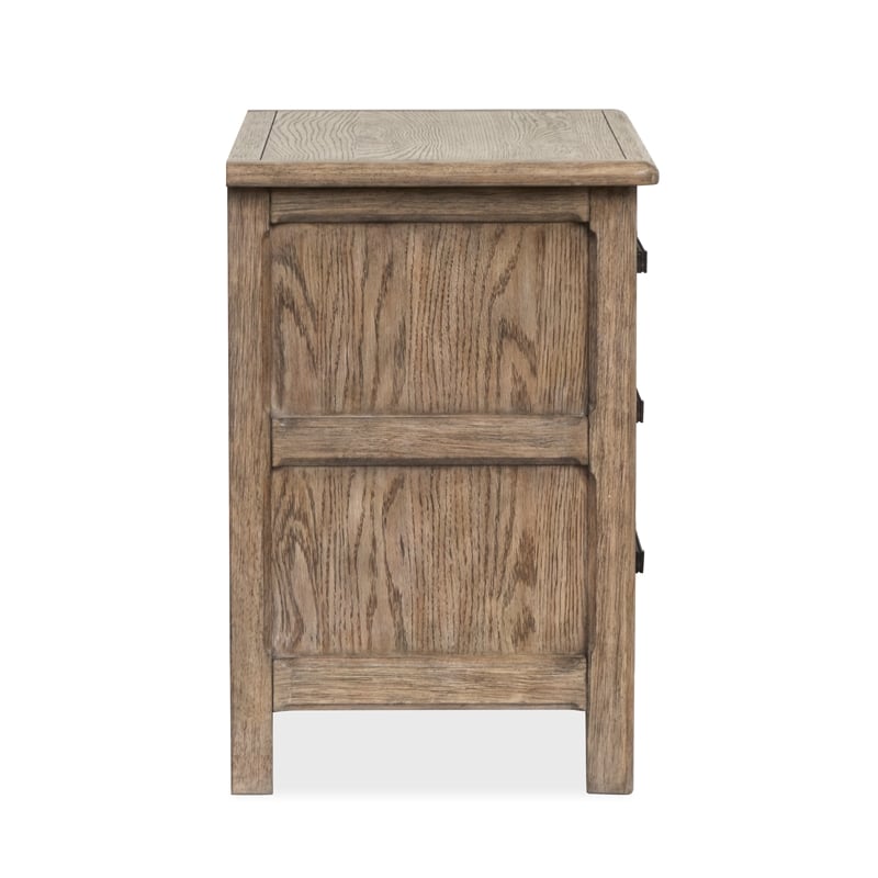 Bowery Hill 3-Drawer Nightstand in Smokey Taupe With Felt Lining