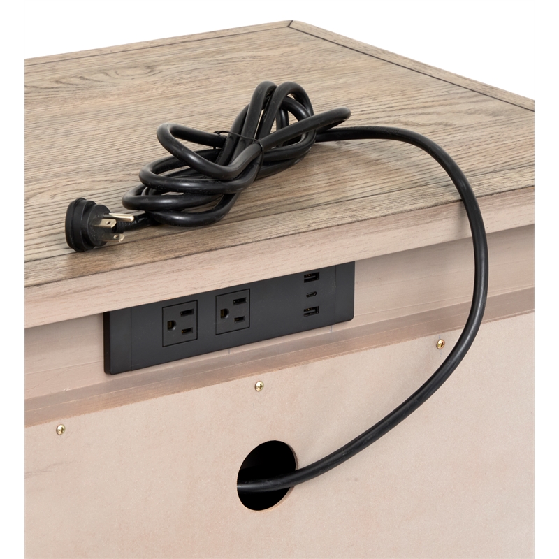Bowery Hill 3-Drawer Nightstand in Smokey Taupe With Felt Lining