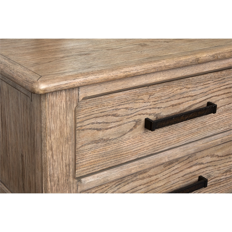 Bowery Hill 6-Drawer Dresser With Landscape Mirror in Smokey Taupe