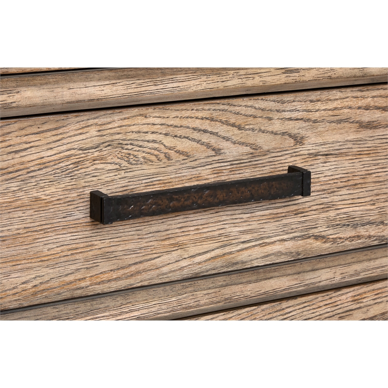 Bowery Hill 6-Drawer Dresser With Landscape Mirror in Smokey Taupe