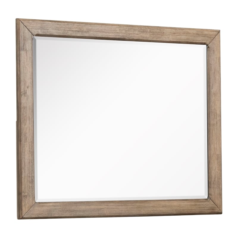 Bowery Hill 6-Drawer Dresser With Landscape Mirror in Smokey Taupe