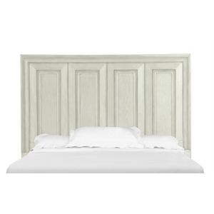 Bowery Hill Contemporary Queen Panel Headboard in Weathered White