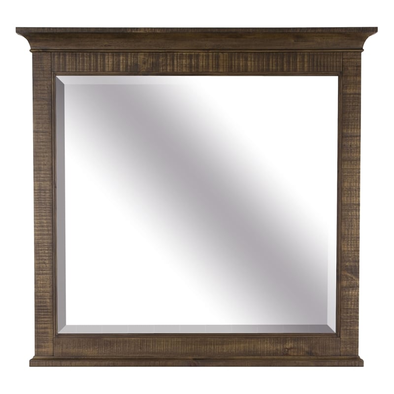 Bowery Hill 7-Drawer Dresser With Landscape Mirror in Toasted Nutmeg