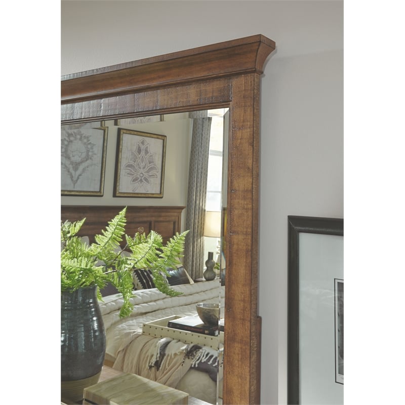 Bowery Hill 7-Drawer Dresser With Landscape Mirror in Toasted Nutmeg