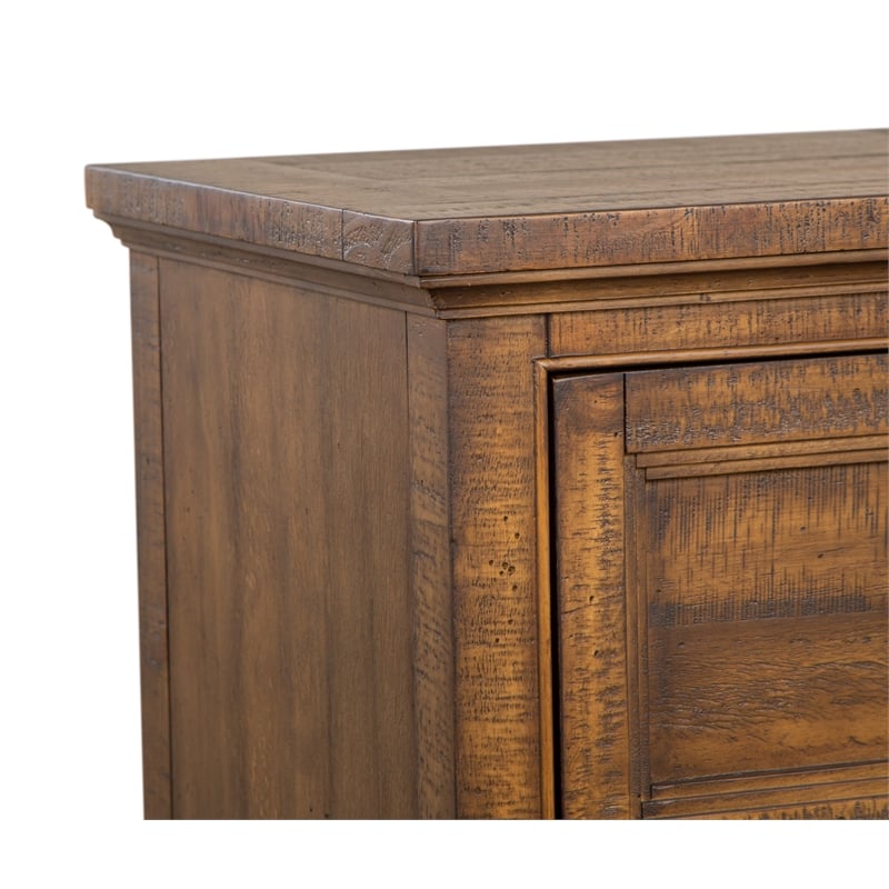 Bowery Hill 7-Drawer Dresser With Landscape Mirror in Toasted Nutmeg