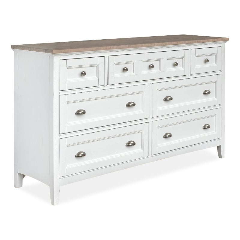 Bowery Hill Chalk White/Dovetail Grey 2-Tone 7-Drawer Dresser
