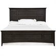 Bowery Hill Contemporary Queen Panel Bed With Storage Rails in Graphite