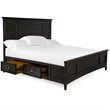 Bowery Hill Contemporary Queen Panel Bed With Storage Rails in Graphite