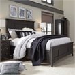 Bowery Hill Contemporary Queen Panel Bed With Storage Rails in Graphite