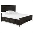 Bowery Hill Contemporary Queen Panel Bed With Storage Rails in Graphite