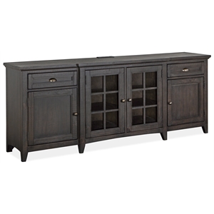 Bowery Hill 80&quot Entertainment Console in Graphite With Glass Doors