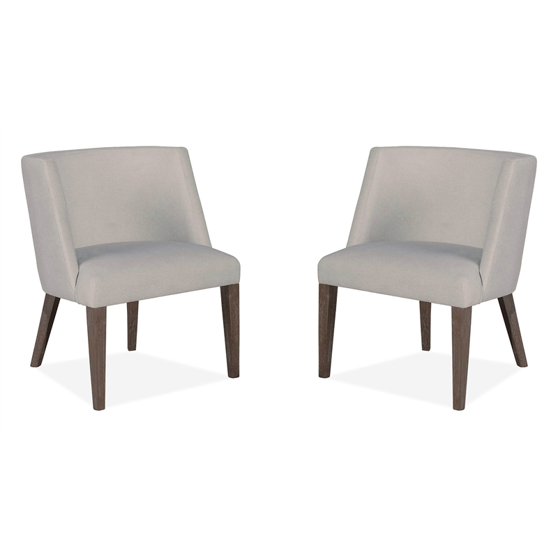 Bowery Hill Upholstered Host Chair 2-Pack in Weathered Kona Brown