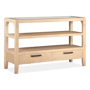 Bowery Hill Open Buffet in Butternut With Tempered Glass Insert