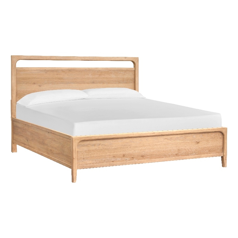 Bowery Hill King Panel Bed in Butternut Natural With Floor Protectors