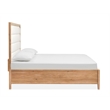 Bowery Hill King Panel Bed With Upholstered Headboard in Butternut