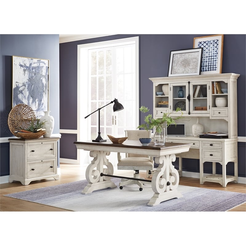 Bowery Hill Alabaster Bookcase With Adjustable Shelves and Drawer