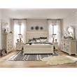 Bowery Hill Contemporary King Panel Bed in Alabaster With Bolt On Rails
