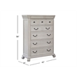 Bowery Hill 6-Drawer Bedroom Chest in Alabaster With Hidden Drawer
