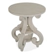 Bowery Hill Alabaster Round Accent Table With 2 Fixed Wood Shelves