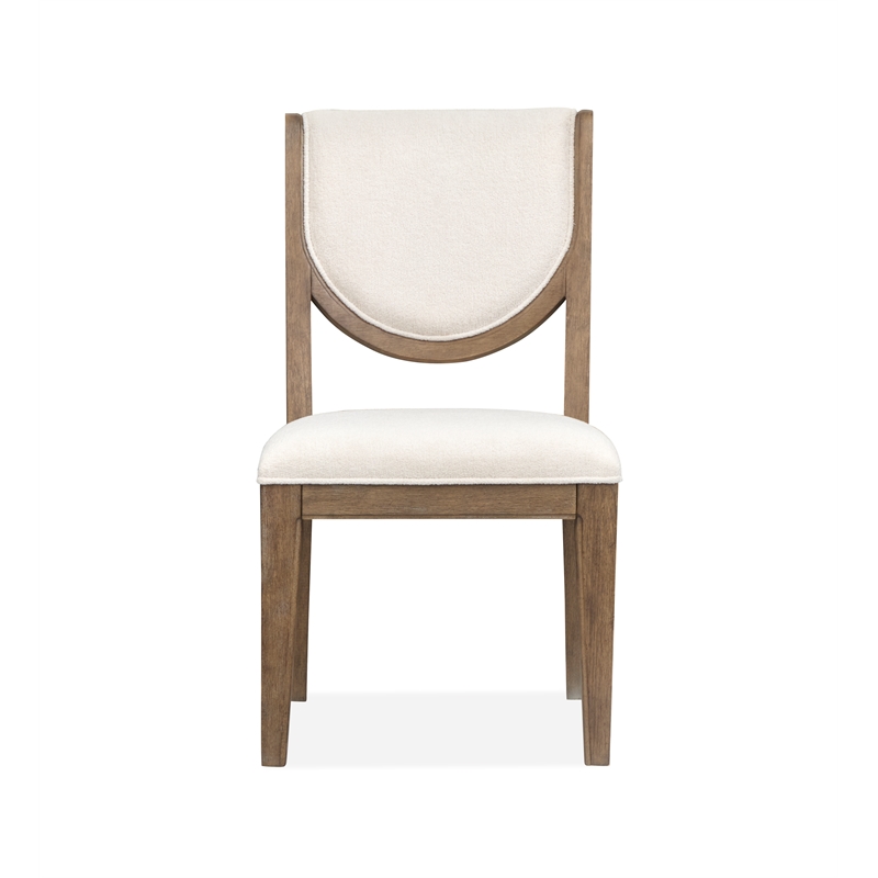 Bowery Hill Contemporary Upholstered Side Chair 2-Pack in Dark Umber