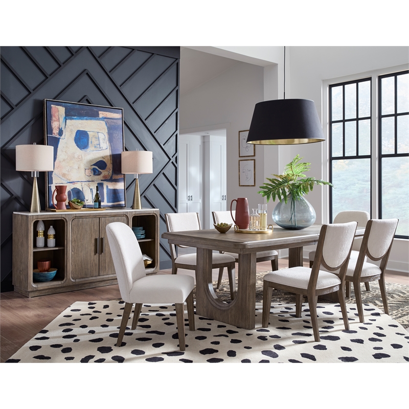 Bowery Hill Contemporary Upholstered Side Chair 2-Pack in Dark Umber