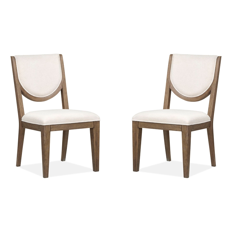 Bowery Hill Contemporary Upholstered Side Chair 2-Pack in Dark Umber