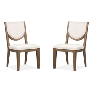 Bowery Hill Contemporary Upholstered Side Chair 2-Pack in Dark Umber