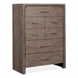 Bowery Hill 7-Drawer Bedroom Chest in Dark Umber With Marble Top