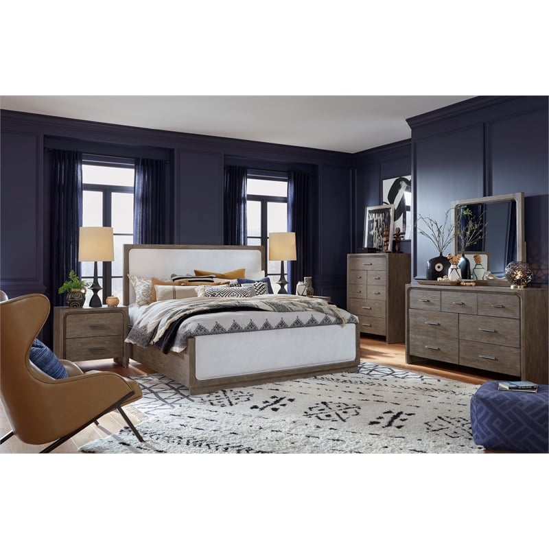 Bowery Hill 7-Drawer Bedroom Chest in Dark Umber With Marble Top