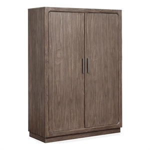 Bowery Hill Contemporary Bedroom Armoire in Dark Umber With Hanging Rod