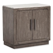 Bowery Hill Contemporary Door Nightstand in Dark Umber With Marble Top