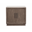 Bowery Hill Contemporary Door Nightstand in Dark Umber With Marble Top