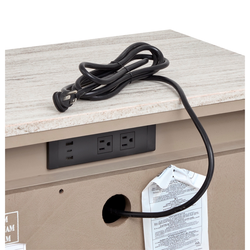 Bowery Hill Contemporary Door Nightstand in Dark Umber With Marble Top