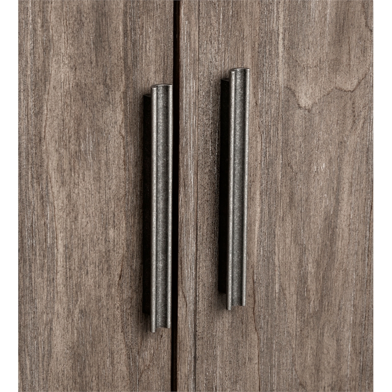 Bowery Hill Contemporary Door Nightstand in Dark Umber With Marble Top